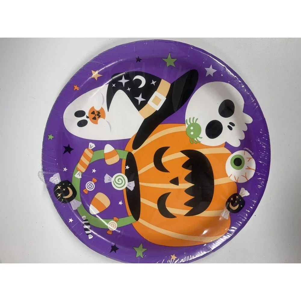 Halloween party supplies Plates, Cups, Napkins And decorations Party Of 6 #313